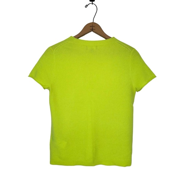 J. Crew Cashmere Relaxed T-Shirt Short Sleeve Sweater Lemon Sorbet Size Small - Picture 4 of 9